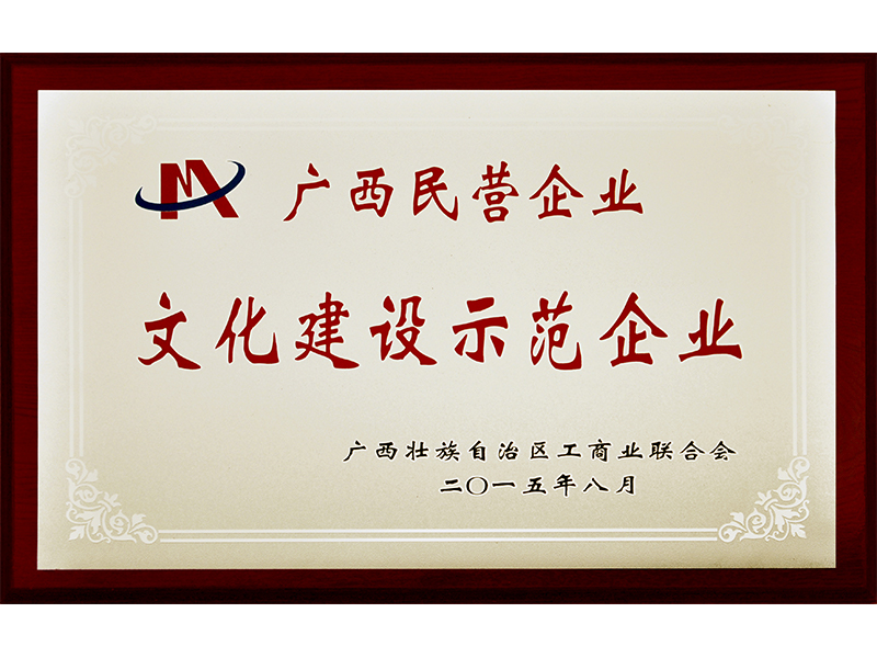 2015广西民营企业文化建设示范企业奖牌